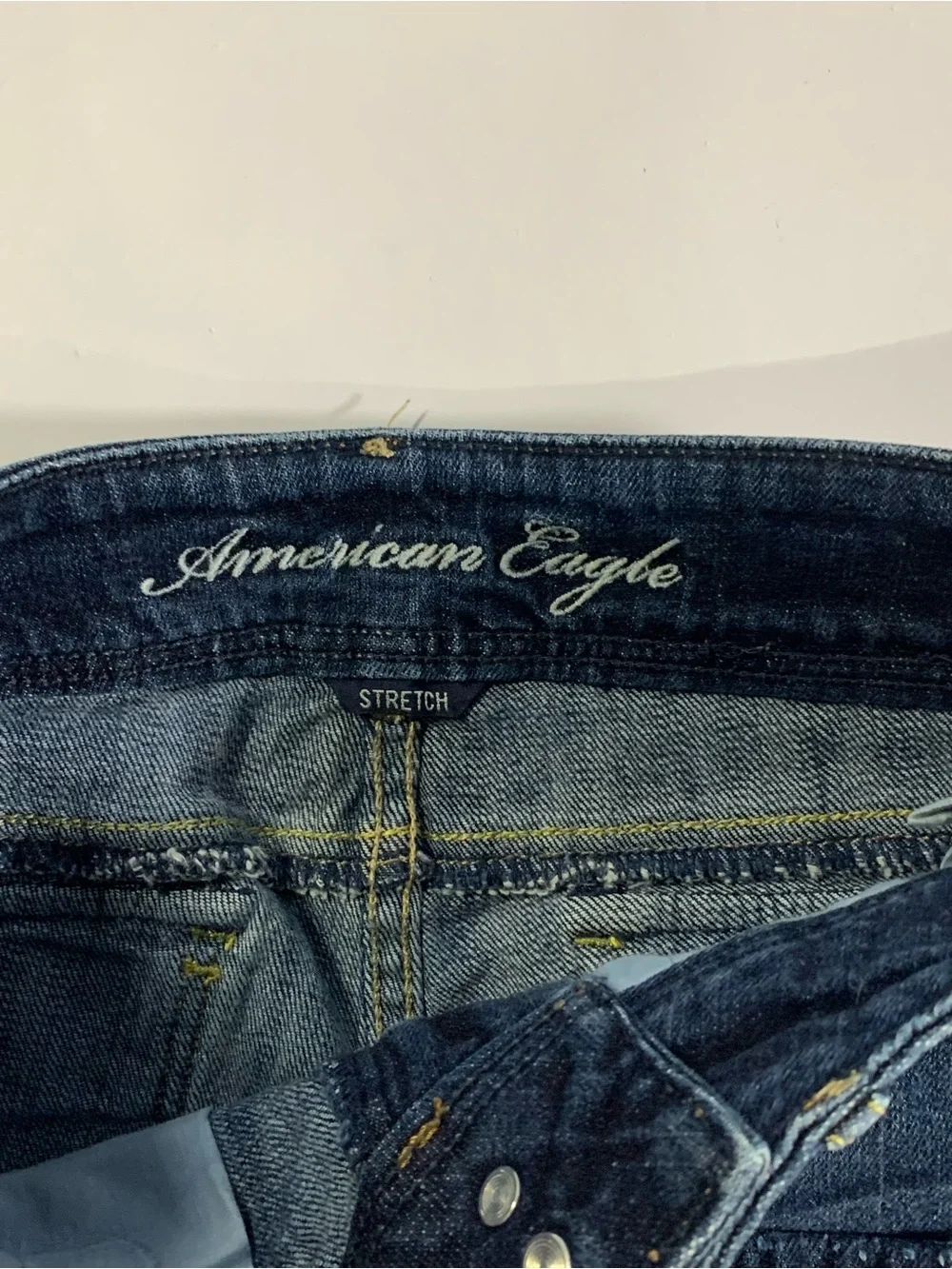 American Eagle 2009 Low Rise Denim Short Shorts Size 00 Dark Wash